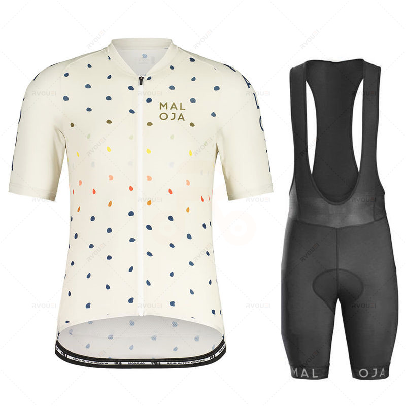 Cycling Community - ชุดเสื้อปั่นจักรยาน Maloja กางเกงขาสั้นเอี๊ยมแผ่นเจลชุดปั่นจักรยานเสือภูเขาชุดปั่นจักรยานกลางแจ้งฤดูร้อน