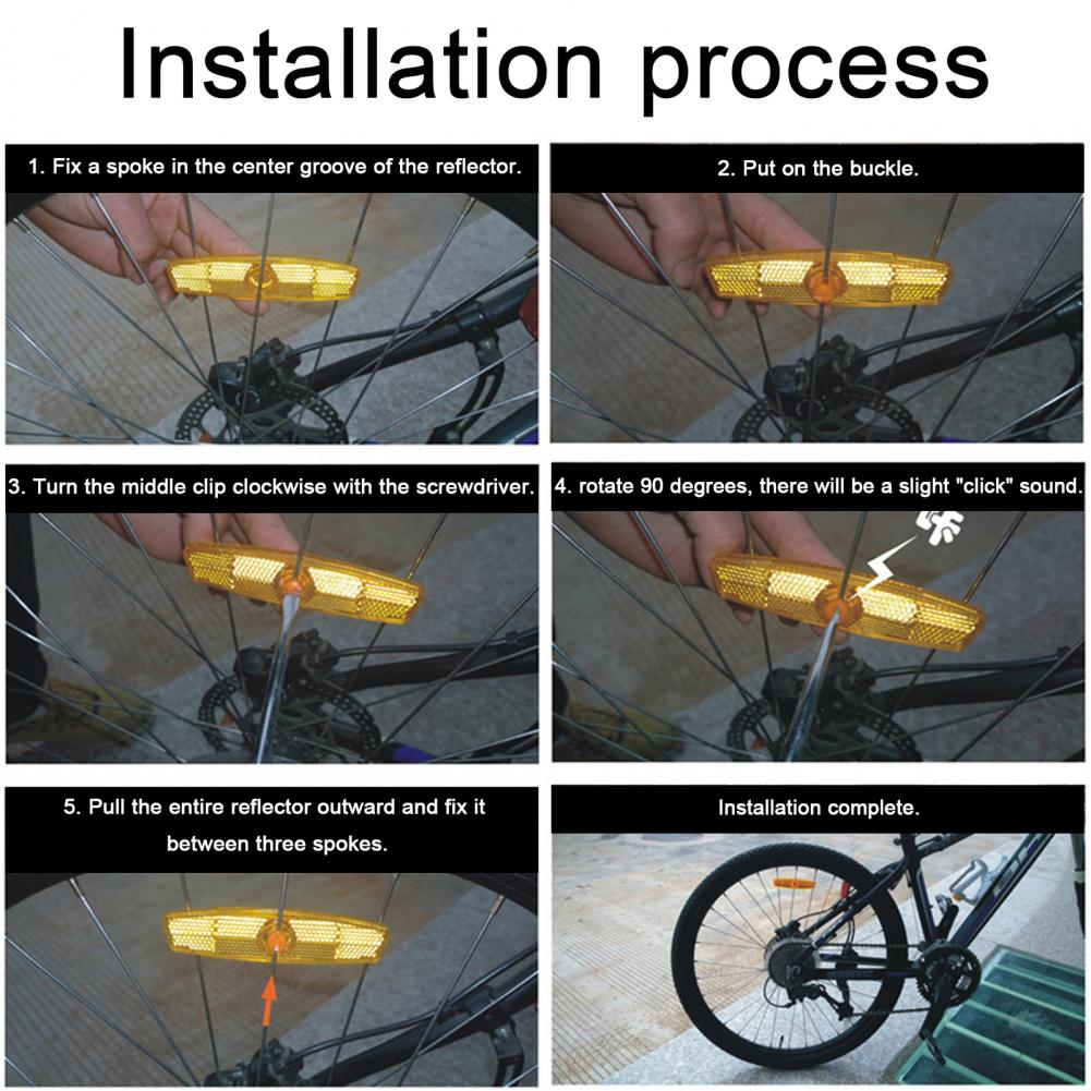 Spoke Reflector Set - ชุดสะท้อนแสงเตือนภัยสำหรับจักรยาน ไฟติดขอบล้อจักรยานแบบสากล เพิ่มการมองเห็นสำหรับจักรยานเสือภูเขา