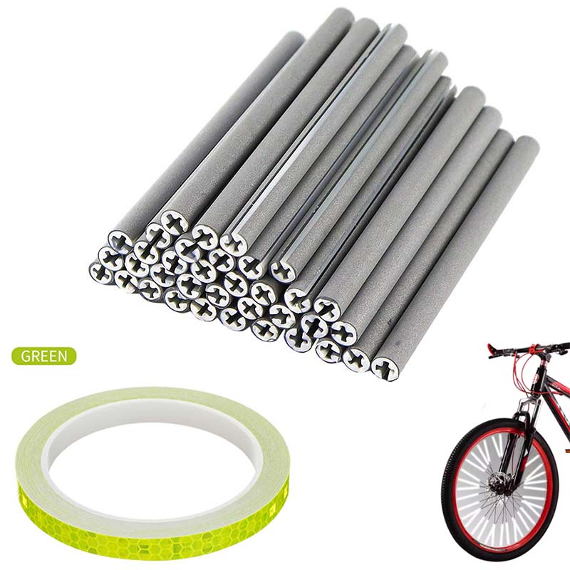 Spoke Reflector Set - ชุดสะท้อนแสงล้อจักรยานสีเขียว 360 ° อุปกรณ์เสริมเพื่อความปลอดภัยแบบแคทอายเพื่อการมองเห็นที่ดีขึ้นสำหรับการขับขี่ในเวลากลางคืน