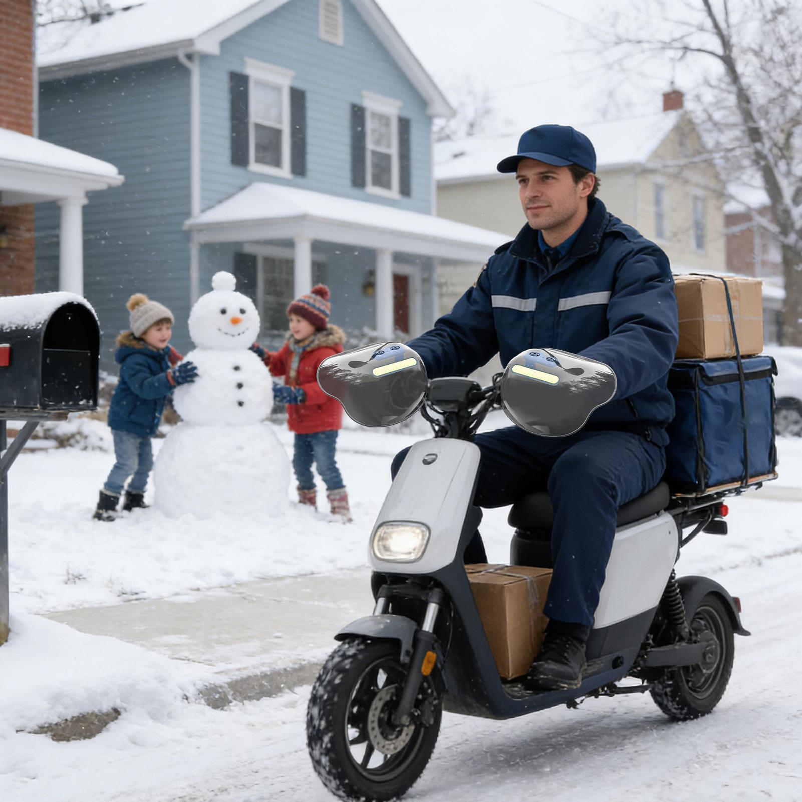 Winter Cycling Commute - ที่ครอบมือสำหรับฤดูหนาวสำหรับสกู๊ตเตอร์ ป้องกันการลื่น ติดตั้งง่าย ที่ครอบมือสำหรับฤดูหนาวสำหรับสกู๊ตเตอร์ ปั่นจักรยาน สำหรับการขับขี่กลางแจ้งและการเดินทาง