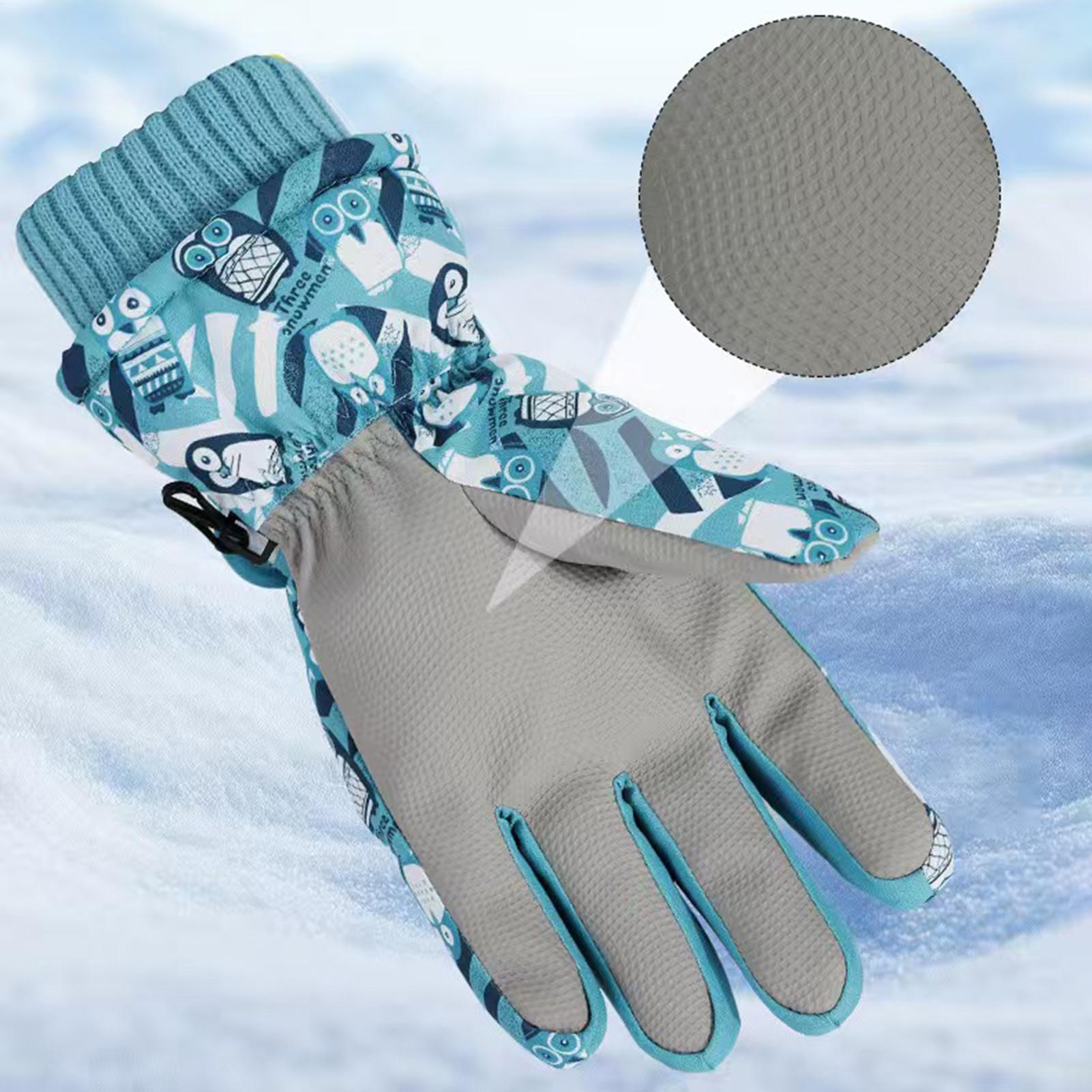 Winter Cycling Commute - ถุงมือกันน้ำสำหรับเด็ก ถุงมือเด็กแบบมีฉนวนกันความร้อนสำหรับฤดูหนาว วิ่ง ปั่นจักรยาน เล่นสกี กิจกรรมกลางแจ้ง