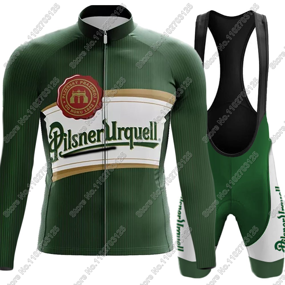 Cycling Community - 2025 เครื่องดื่มเบียร์ชุดขี่จักรยานJerseyฤดูร้อนภาษาเช็คคําแขนยาวเสื้อผ้าเสื้อแผนที่กางเกงกางเกงขาสั้นชุดจักรยานMTB Maillot