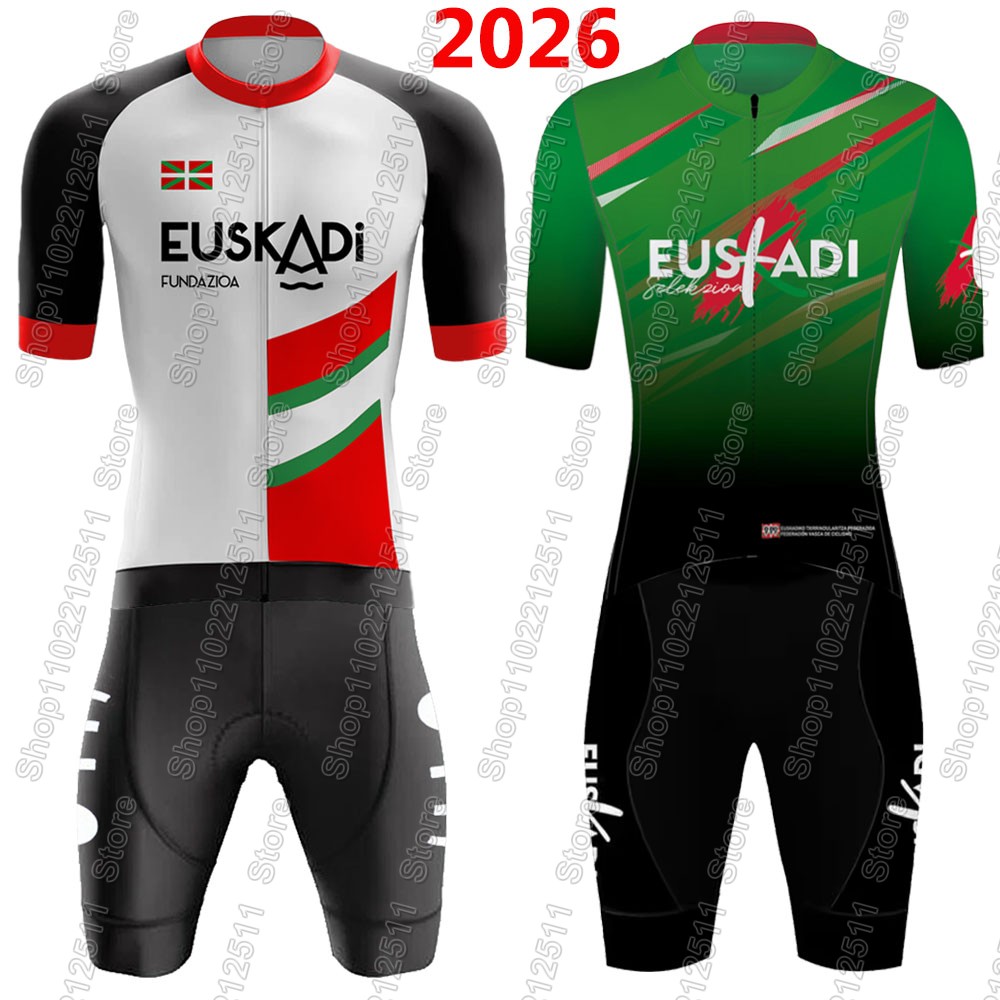 Cycling Community - ชุดเสื้อเจอร์ซีย์ปั่นจักรยานทีม Euskadi 2026 ชุดฤดูร้อนสเปน ชุดปั่นจักรยานเสือหมอบ เสื้อจักรยาน