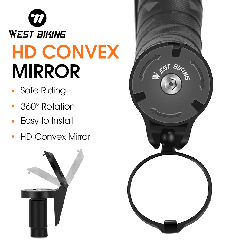 Mirror Handlebar Convex - กระจกมองหลังแฮนด์จักรยานตะวันตกกระจกส่องท้ายจักรยานกระจกนูนเล็ก360ยืดหยุ่น MTB อุปกรณ์จักรยานเสือหมอบ