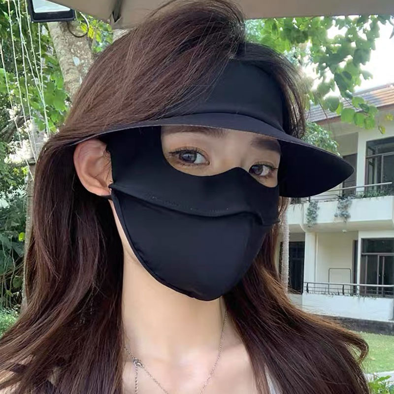 Cycling Loop - หน้ากากแบบเต็มหน้าระบายอากาศป้องกันแสงแดดฝาครอบใบหน้าระบายความร้อนแบบใช้ซ้ําได้พร้อมห่วงคล้องหูแบบปรับได้สําหรับการขี่จักรยานในฤดูร้อนทํางานกลางแจ้ง