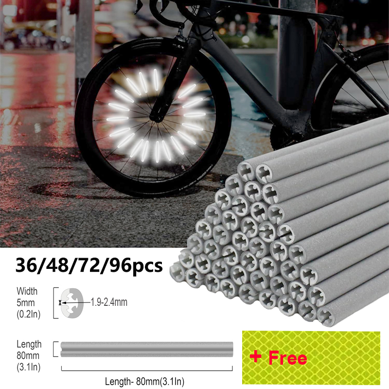 Spoke Reflector Set - 36/48/72/96 ชิ้น 8 ซม.Spoke Reflectors ชุดจักรยานกันน้ํา