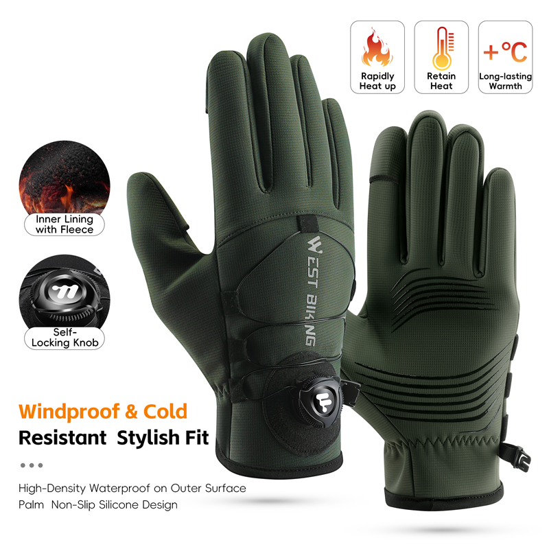 Winter Cycling Commute - ถุงมือปั่นจักรยานฤดูหนาวแบบแม่เหล็กถอดเร็ว ป้องกันความหนาว พร้อมหน้าจอสัมผัส สำหรับการเดินทางในสภาพอากาศหนาวเย็น