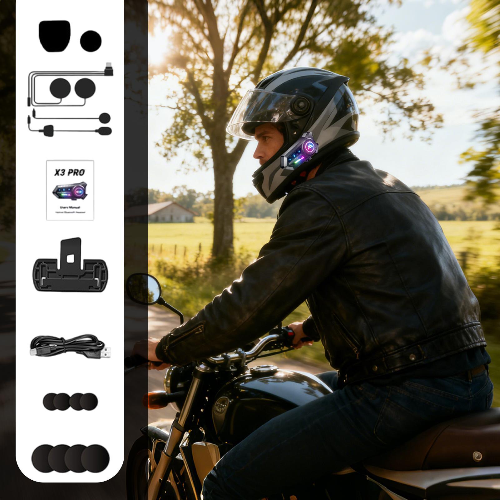 Commute Cycling Helmet - หูฟังมอเตอร์ไซค์ไร้สาย ชุดหูฟังอัจฉริยะสำหรับหมวกกันน็อค หูฟังอัจฉริยะสำหรับการขี่จักรยาน เหมาะสำหรับการเดินทางในชีวิตประจำวัน การเดินทางทั่วไป และการขี่มอเตอร์ไซค์วิบาก