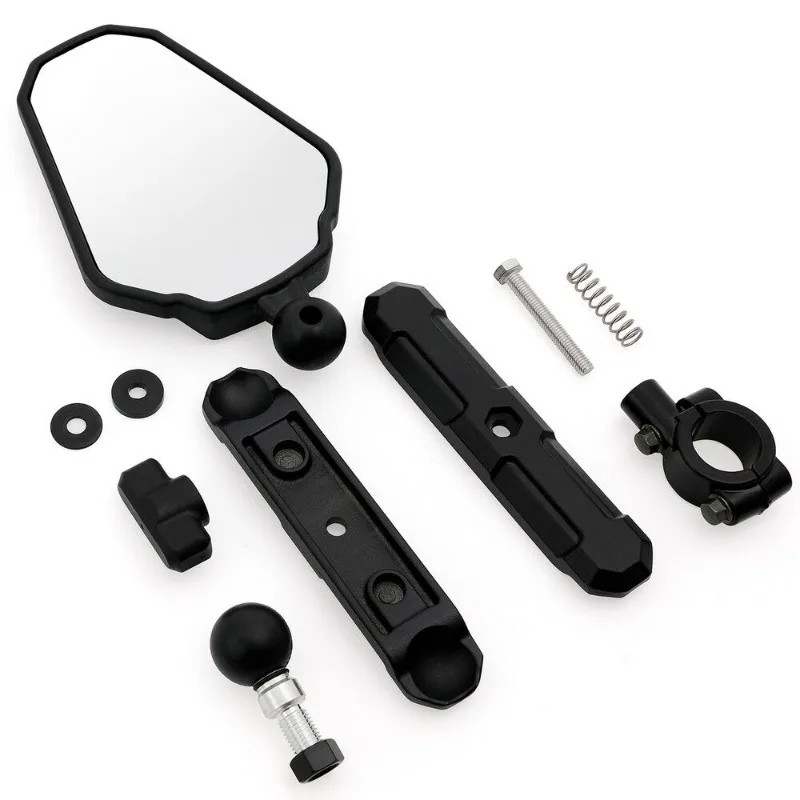 Mirror Handlebar Convex - กระจกมองข้างรถจักรยานยนต์แบบโค้งพับได้ กระจกมองหลังแบบออฟโรด กระจกมองข้างติดแฮนด์บาร์ เหมาะสำหรับรถมอเตอร์ไซค์ รถวิบาก ATV
