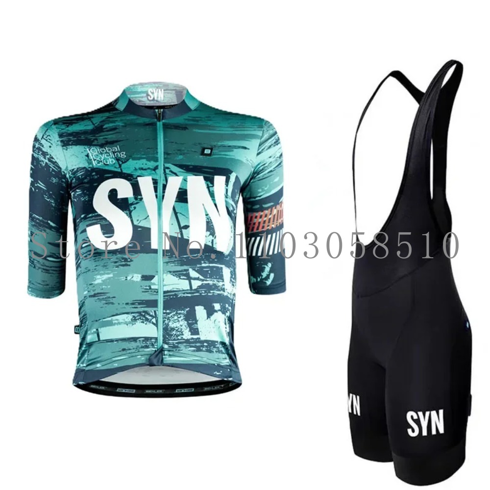 Cycling Community - ชุดจักรยานผู้ชาย SYN Jersey พร้อมแผ่นรองกันกระแทก ชุดปั่นจักรยานเสือหมอบ เสื้อแจ็คเก็ตขาสั้น