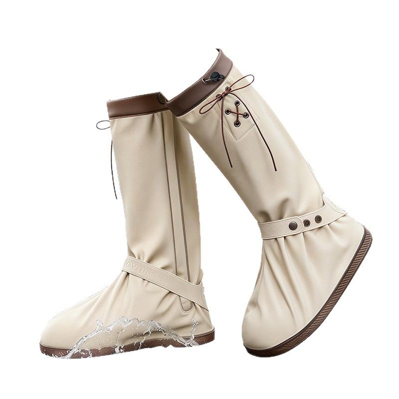 Cycling Shoes For Commute - รองเท้ากันฝนทรงสูงแบบยูนิเซ็กส์ ดีไซน์ทันสมัย ปรับขอบได้ ช่องเปิดกว้าง กันลื่น เหมาะสำหรับปั่นจักรยาน
