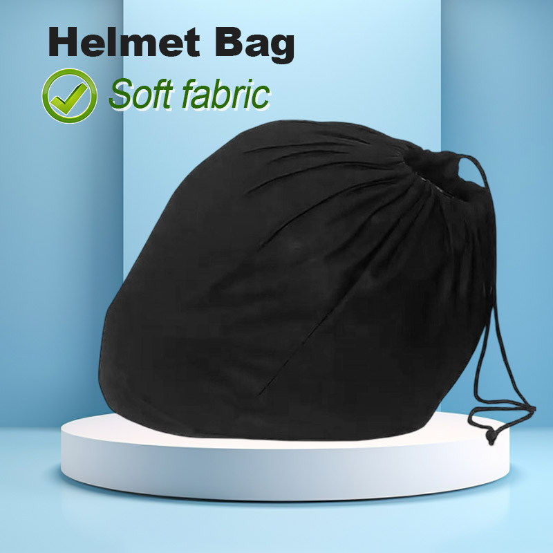 Cycling Commute Bag - กระเป๋าใส่หมวกกันน็อคแบบนุ่ม กระเป๋าผ้ากำมะหยี่แบบมีเชือกสำหรับรถจักรยานยนต์ สกู๊ตเตอร์ โมเพด จักรยาน สำหรับหมวกกันน็อคแบบเต็มใบและแบบครึ่งใบ