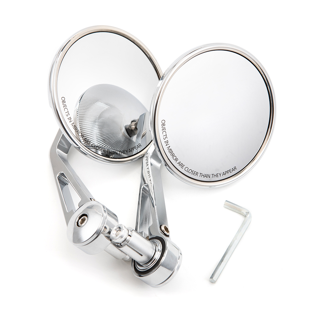 Evomosa รถจักรยานยนต์ Chrome น - Mirror Handlebar Convex บทวิจารณ์และราคา