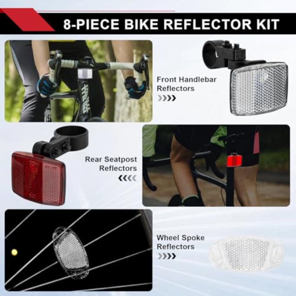ชุดสะท้อนแสงจักรยาน 8 ชิ้น ชุด - Spoke Reflector Set บทวิจารณ์และราคา