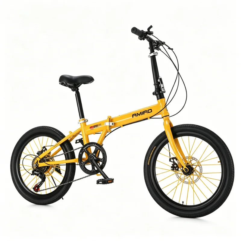 จักรยานพับได้ล้อซี่ลวดสีเหลือง - Commuting With Bike บทวิจารณ์และราคา