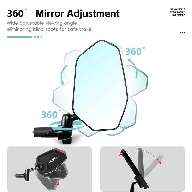 WEST BIKING HD กระจกมองหลังแบบ - Mirror Handlebar Convex บทวิจารณ์และราคา