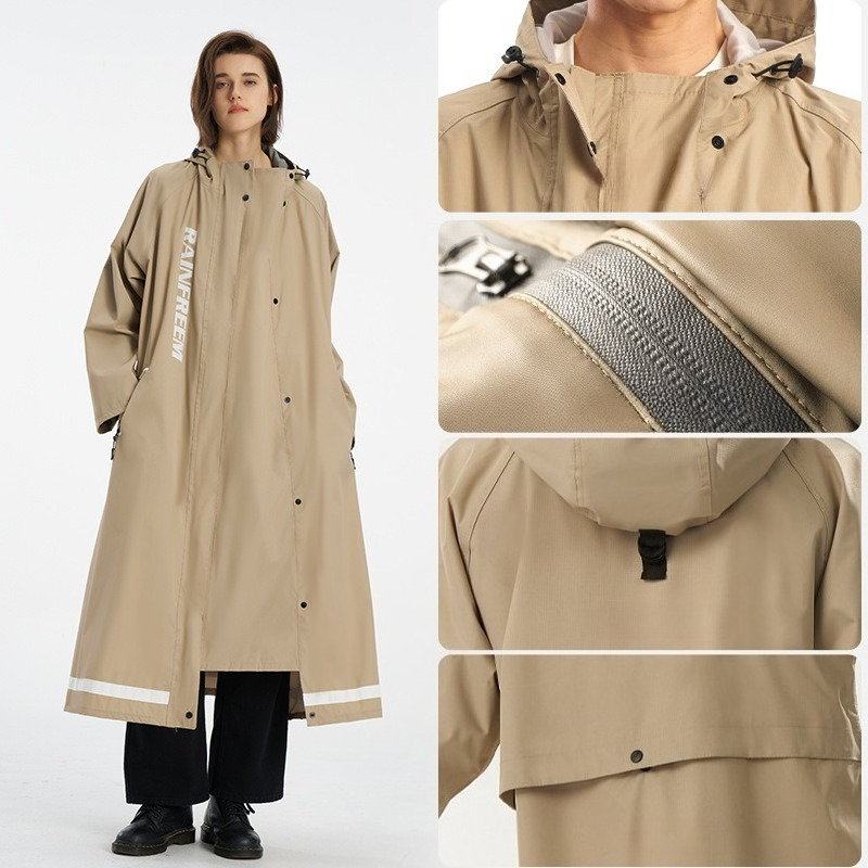 Oversize เดี่ยวยาวเสื้อกันฝนผู - Cycling Commuter Rain Gear บทวิจารณ์และราคา